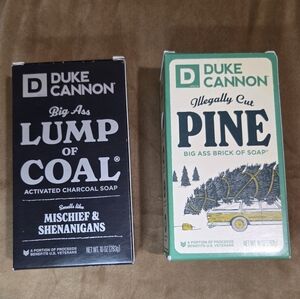 Duke Cannon Soap Set Big Ass Brick Lump of Coal & Pine 10oz Mens Bar Soap Gift
